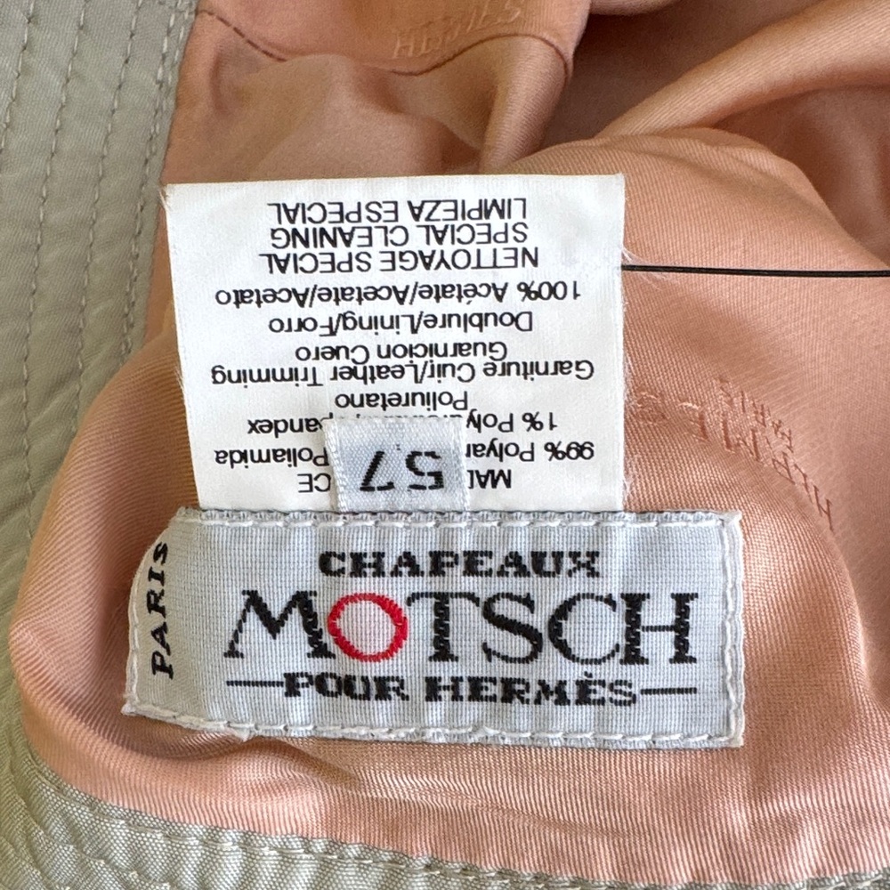 Hermes Cream Bucket Hat with Peach Lining - Picture 6 of 8